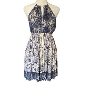 Free People Summer Halter Batik Print Dress